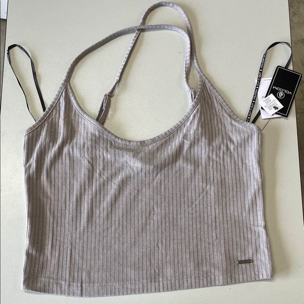 VOLCOM Women's Slip Knit Cami Top Size M In Daze Grey - Picture 3 of 6